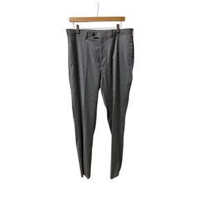 Tallia Mens  Stretch Plaid Suit Pants Gray/Black Plaid Polyester/Rayon 34/34 NWT